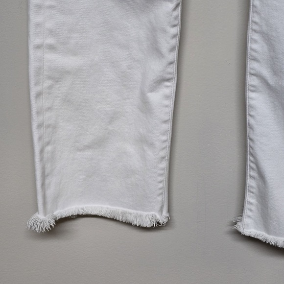 AYR The Bomb Pop Frayed Ankle Kick Flare Ivory Off White Jeans Size 26 USA Made - Picture 4 of 10